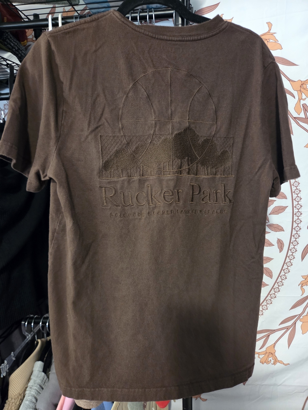 Old Navy Brown Rucker Park Embroidered Short Sleeve Tee